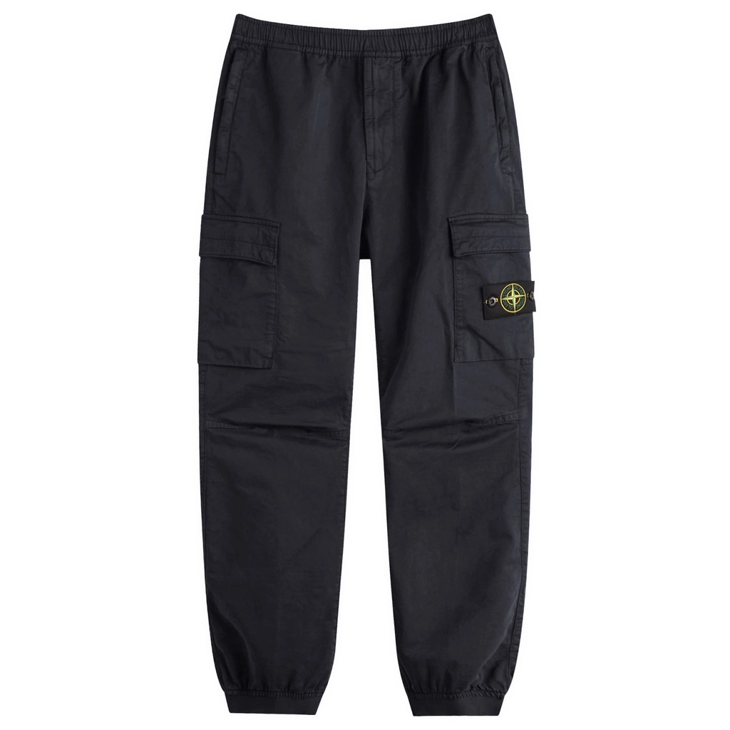 Stone Island Men's Sateen Cargo Jogger Pants Navy Blue